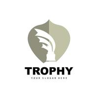 Championship Trophy Logo, Champion Award Winner Trophy Design, Vector Icon Template