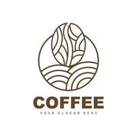 coffee bean drink logo design in brown color vector illustration