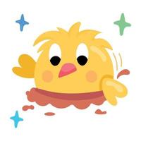 Trendy Baby Chicken vector