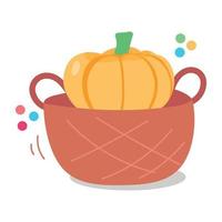 Trendy Pumpkin Bucket vector