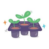 Trendy Potted Plants vector