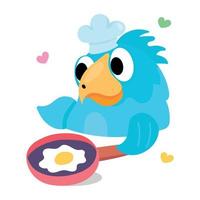 Trendy Chef Bird vector