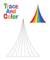 Rainbow tracing worksheet for kids vector