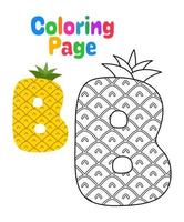 Coloring page with Alphabet B for kids vector