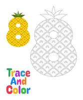 Number 8 tracing worksheet for kids vector