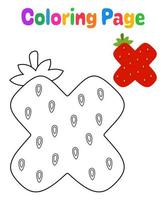 página para colorear con el alfabeto x para niños vector