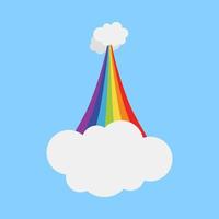 Rainbow with cloud in flat style isolated vector