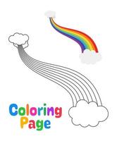 Coloring page with Rainbow for kids vector