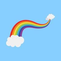 Rainbow with cloud in flat style isolated vector