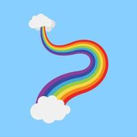 Rainbow with cloud in flat style isolated vector