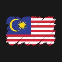 vector de pincel de bandera de malasia