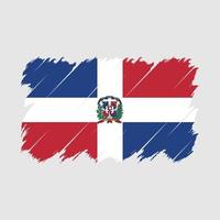 vector de pincel de bandera de república dominicana