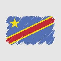 Republic Congo Flag Brush Vector