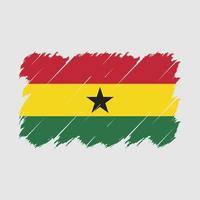 Ghana Flag Brush Vector