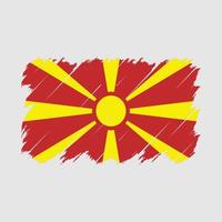 North Macedonia Flag Brush Vector