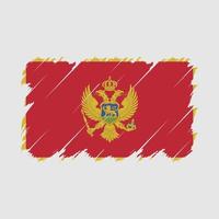 vector de cepillo de bandera de montenegro