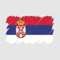 Serbia Flag Brush Vector