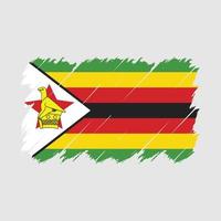 Zimbabwe Flag Brush Vector