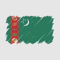 vector de pincel de bandera de turkmenistán