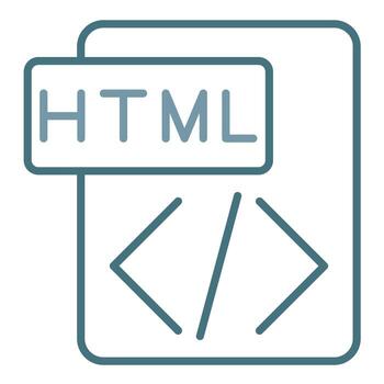 icono de dos colores de línea html vector