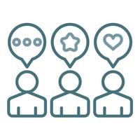 Social Media Audience Line Two Color Icon vector