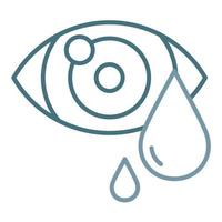 Watery Eyes Line Two Color Icon vector