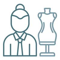 Fashion Designer Female Line Two Color Icon vector