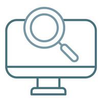 Screen Magnification Line Two Color Icon vector