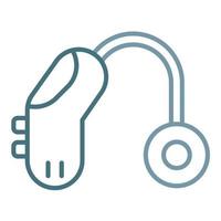 Hearing Aid Line Two Color Icon vector
