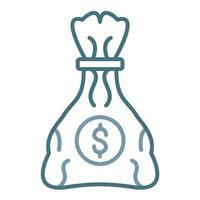 Money Bag Line Two Color Icon vector