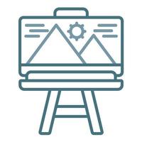 Canvas And Easel Line Two Color Icon vector