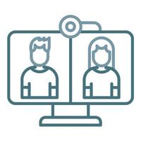 Video Conferencing Line Two Color Icon vector