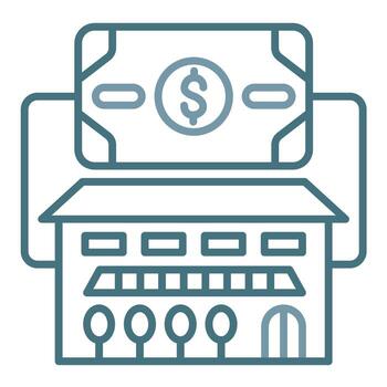 icono de dos colores de línea de activos fijos vector