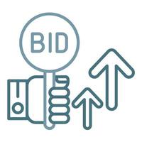 Dynamic Auction Line Two Color Icon vector