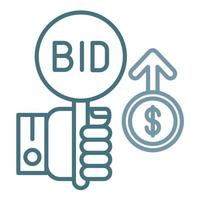 Bid Increment Line Two Color Icon vector