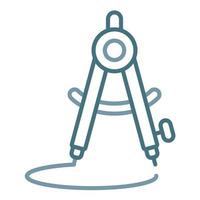 Drawing Compass Line Two Color Icon vector