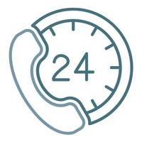 24H Support Line Two Color Icon vector