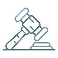 Gavel Line Two Color Icon vector