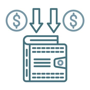 Account Receivable Line Two Color Icon vector