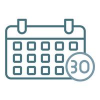 icono de dos colores de la línea de desafío de 30 días vector