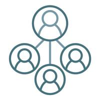 Delegation Of Work Line Two Color Icon vector