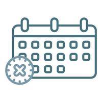 Deadline Line Two Color Icon vector