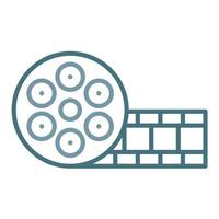 Film Reel Line Two Color Icon vector