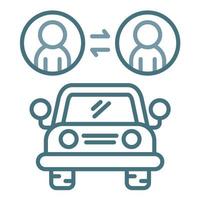 Carpool Line Two Color Icon vector