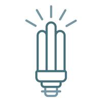 Fluorescent Light Bulb Line Two Color Icon vector