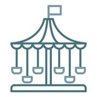 Merry Go Round Line Two Color Icon vector
