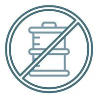 No Fossil Fuels Line Two Color Icon vector