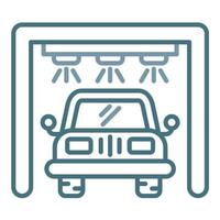 icono de dos colores de la línea de lavado de autos vector