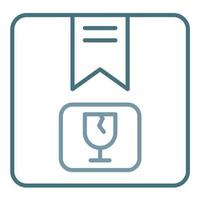Fragile Line Two Color Icon vector