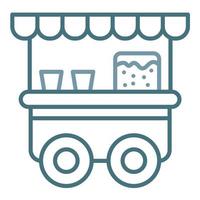 Popcorn Stall Line Two Color Icon vector